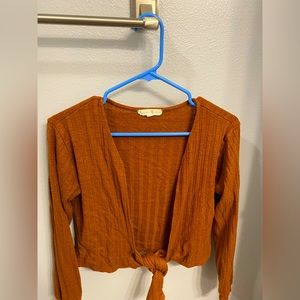 Burnt orange shrug sweater